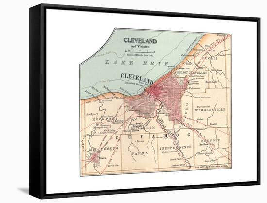 Map of Cleveland (C. 1900), from the 10th Edition of Encyclopaedia Britannica, Maps-Encyclopaedia Britannica-Framed Stretched Canvas