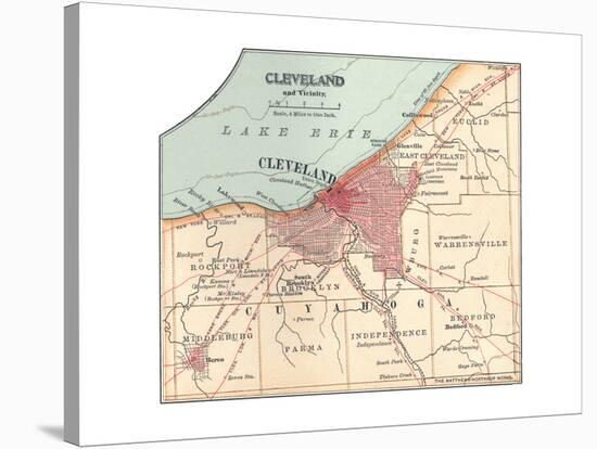 Map of Cleveland (C. 1900), from the 10th Edition of Encyclopaedia Britannica, Maps-Encyclopaedia Britannica-Stretched Canvas