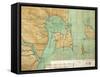Map of Coast of Venezuela, Gulf of Paria, Mouth of Orinoco River, Islands of Trinidad and Grenada-null-Framed Stretched Canvas