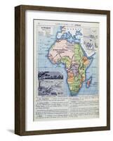 Map of Colonial Africa, from a School Book, Published in 1911-Charles Lacoste-Framed Giclee Print