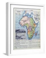 Map of Colonial Africa, from a School Book, Published in 1911-Charles Lacoste-Framed Giclee Print