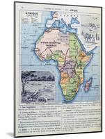 Map of Colonial Africa, from a School Book, Published in 1911-Charles Lacoste-Mounted Giclee Print