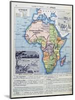 Map of Colonial Africa, from a School Book, Published in 1911-Charles Lacoste-Mounted Giclee Print