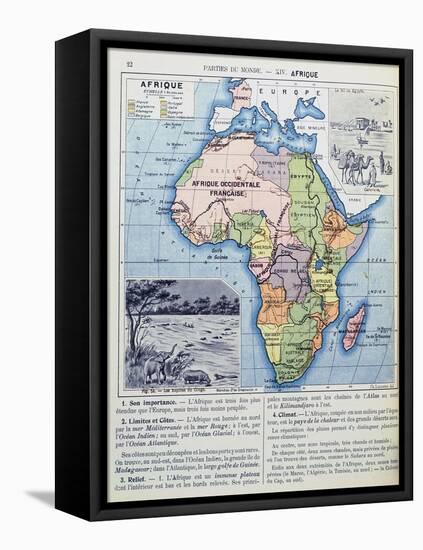 Map of Colonial Africa, from a School Book, Published in 1911-Charles Lacoste-Framed Stretched Canvas