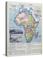 Map of Colonial Africa, from a School Book, Published in 1911-Charles Lacoste-Stretched Canvas