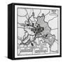 Map of Communist Water Blockade-null-Framed Stretched Canvas