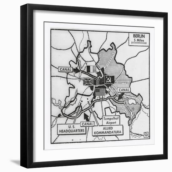 Map of Communist Water Blockade-null-Framed Giclee Print