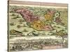 Map of Constantinople, Modern Day Istanbul, 1730, Turkey 18th Century-null-Stretched Canvas