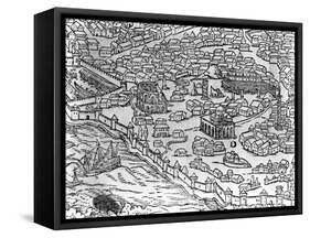 Map of Constantinople-null-Framed Stretched Canvas