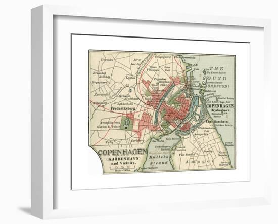 Map of Copenhagen (C. 1900), Maps-Encyclopaedia Britannica-Framed Giclee Print