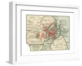 Map of Copenhagen (C. 1900), Maps-Encyclopaedia Britannica-Framed Giclee Print