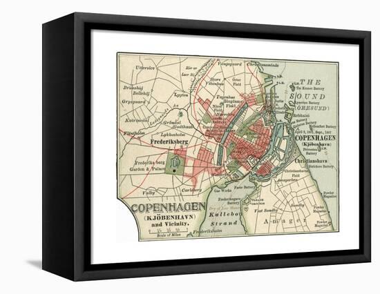 Map of Copenhagen (C. 1900), Maps-Encyclopaedia Britannica-Framed Stretched Canvas