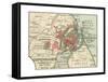Map of Copenhagen (C. 1900), Maps-Encyclopaedia Britannica-Framed Stretched Canvas