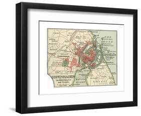 Map of Copenhagen (C. 1900), Maps-Encyclopaedia Britannica-Framed Giclee Print