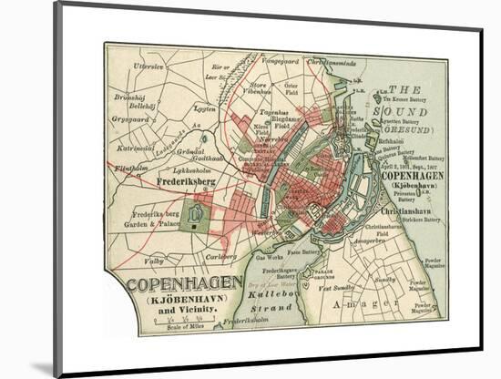 Map of Copenhagen (C. 1900), Maps-Encyclopaedia Britannica-Mounted Giclee Print