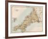 Map of Cornwall, England, 1870s-null-Framed Giclee Print