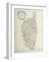 Map of Corsica-null-Framed Giclee Print