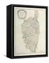 Map of Corsica-null-Framed Stretched Canvas