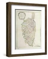 Map of Corsica-null-Framed Giclee Print