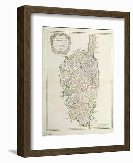 Map of Corsica-null-Framed Giclee Print