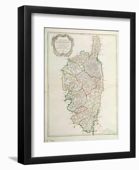 Map of Corsica-null-Framed Giclee Print