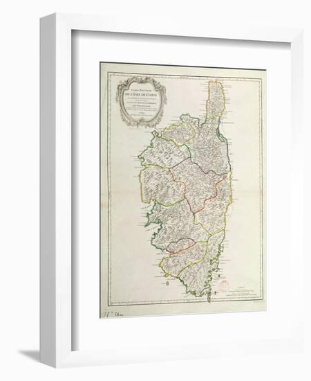 Map of Corsica-null-Framed Giclee Print