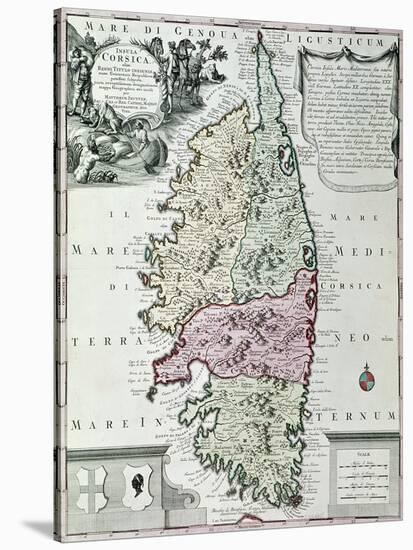 Map of Corsica-Matthaus Seutter-Stretched Canvas