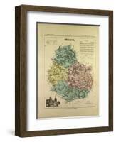 Map of Côte D'Or, France-null-Framed Giclee Print