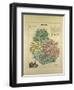 Map of Côte D'Or, France-null-Framed Giclee Print