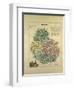 Map of Côte D'Or, France-null-Framed Giclee Print