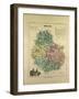 Map of Côte D'Or, France-null-Framed Giclee Print