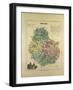 Map of Côte D'Or, France-null-Framed Giclee Print