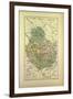 Map of Côte-D'Or, France-null-Framed Premium Giclee Print