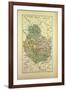Map of Côte-D'Or, France-null-Framed Premium Giclee Print