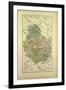 Map of Côte-D'Or, France-null-Framed Premium Giclee Print
