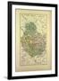 Map of Côte-D'Or, France-null-Framed Giclee Print