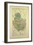 Map of Côte-D'Or, France-null-Framed Giclee Print