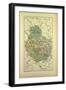 Map of Côte-D'Or, France-null-Framed Giclee Print