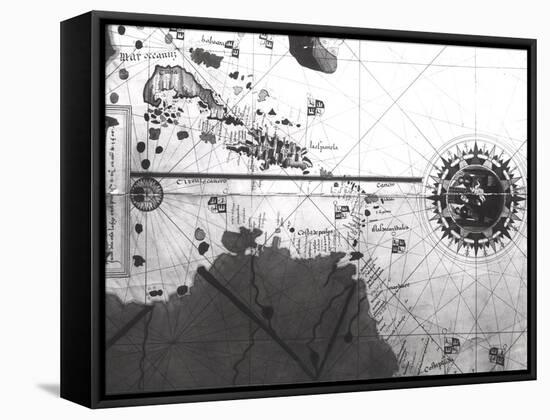 Map of Countries First Discovered by Christopher Columbus (1451-1506) 1500-Juan de la Cosa-Framed Stretched Canvas