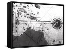 Map of Countries First Discovered by Christopher Columbus (1451-1506) 1500-Juan de la Cosa-Framed Stretched Canvas