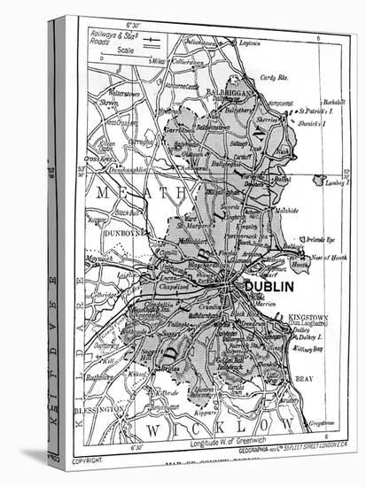 Map of County Dublin, Ireland, 1924-1926-null-Stretched Canvas