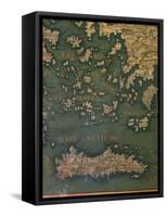 Map of Crete and the Cyclades-Giustino Menescardi-Framed Stretched Canvas