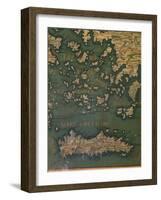 Map of Crete and the Cyclades-Giustino Menescardi-Framed Giclee Print