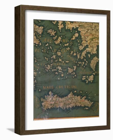 Map of Crete and the Cyclades-Giustino Menescardi-Framed Giclee Print