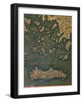 Map of Crete and the Cyclades-Giustino Menescardi-Framed Giclee Print