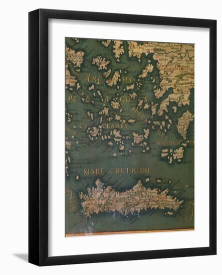 Map of Crete and the Cyclades-Giustino Menescardi-Framed Giclee Print