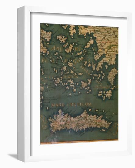 Map of Crete and the Cyclades-Giustino Menescardi-Framed Giclee Print