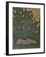 Map of Crete and the Cyclades-Giustino Menescardi-Framed Giclee Print