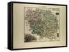 Map of Creuse 1896, France-null-Framed Stretched Canvas