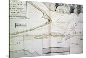 Map of Crossings on Saint Lawrence River Near Quebec-James Cook-Stretched Canvas